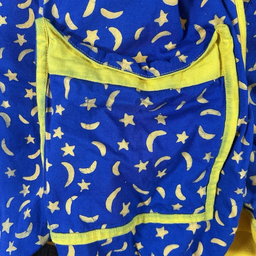 Star and Moon Bath Robes Lot of 2 One‎ Size Yellow Blue Galaxy Kids Sleepwear